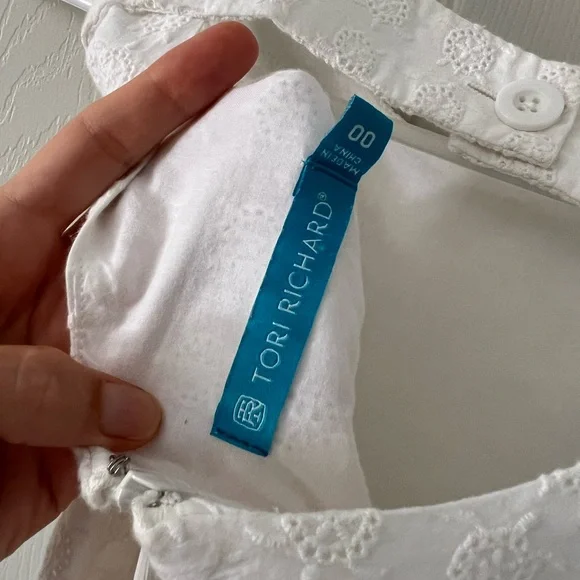 Tori Richard White Textured Mini Dress - Picture 5 of 7